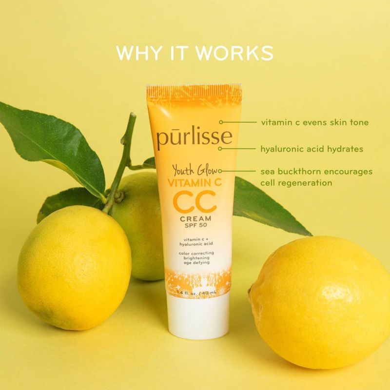Crema CC pūrlisse 40 ml SPF 50 Vitamina C y Ácido Hialurónico