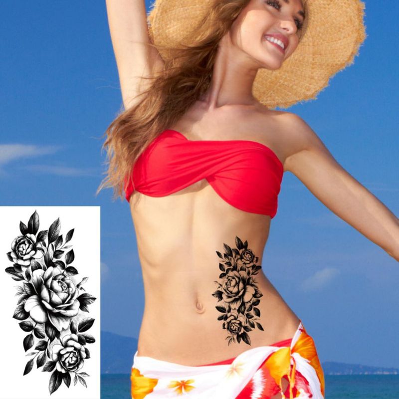 Tatuajes temporales Zomme 82 hojas impermeables con motivos florales