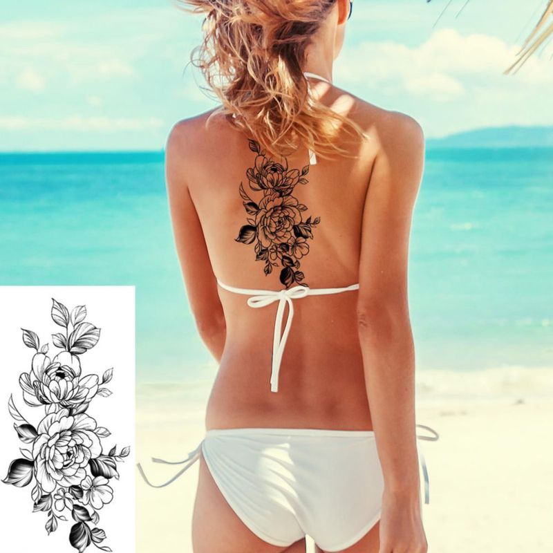 Tatuajes temporales Zomme 82 hojas impermeables con motivos florales