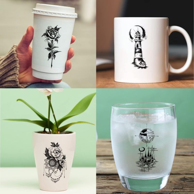Tatuajes temporales Zomme 82 hojas impermeables con motivos florales