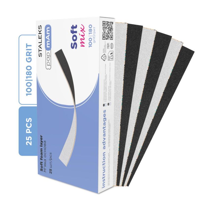 Lima de uñas STALEKS PRO Expert 20 100/180 granos 25 uds