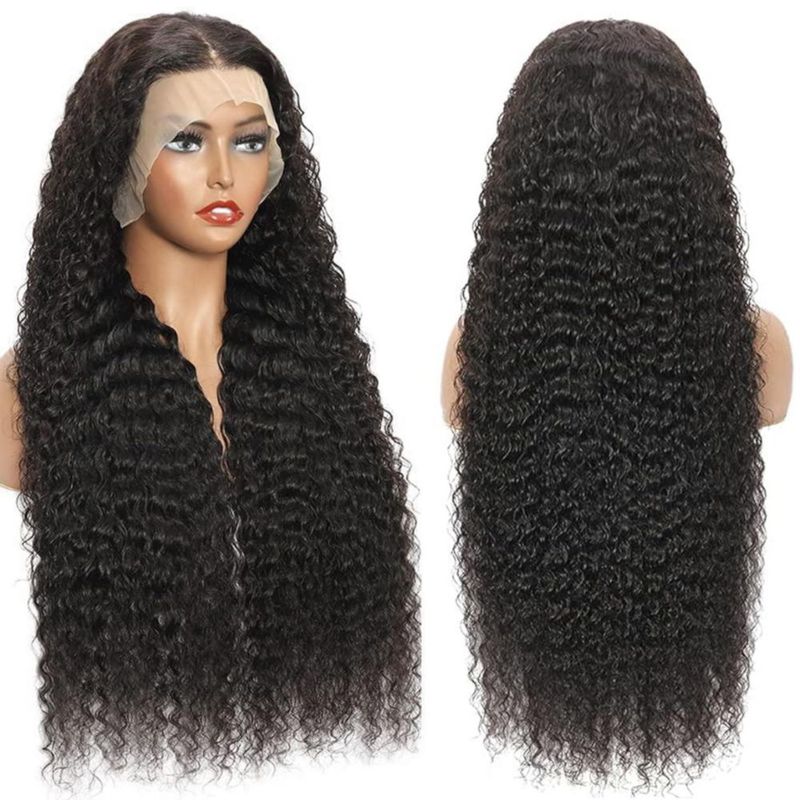 NANTLIY Peluca con Encaje Frontal 13x6 Onda Profunda de Cabello Humano Densidad 200% Encaje Suizo HD Transparente Sin Pegamento Preplumada con Baby