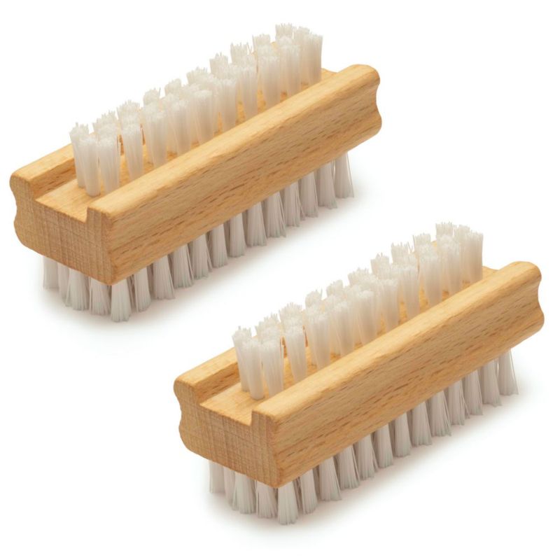 Cepillo de uñas y mano KONEX de madera 2 unidades cerdas rígidas