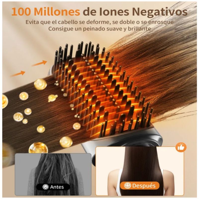 9 en 1 cepillo secador de cabello multifuncional 1200W Secador de cabello profesional con difuso, Color Gris