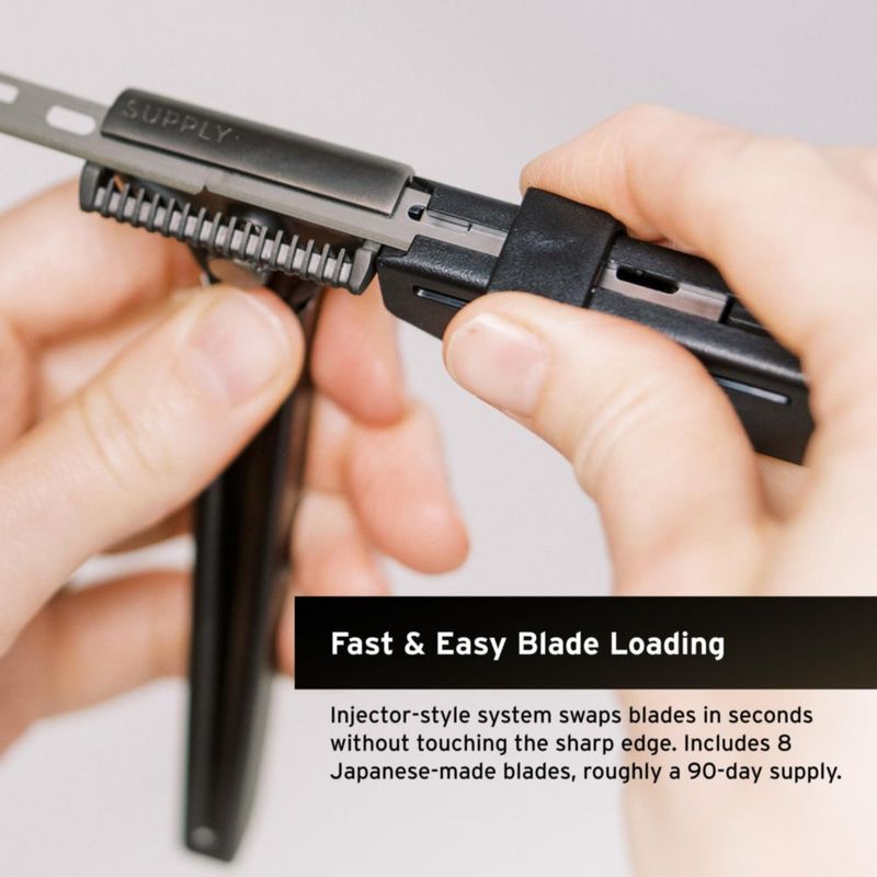 Afeitadora SUPPLY Single Edge SE Negro Mate - 8 Cuchillas