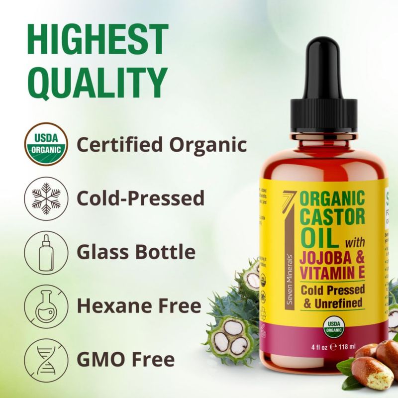 Aceite de Ricino Seven Minerals 118 ml con Jojoba y Vitamina E