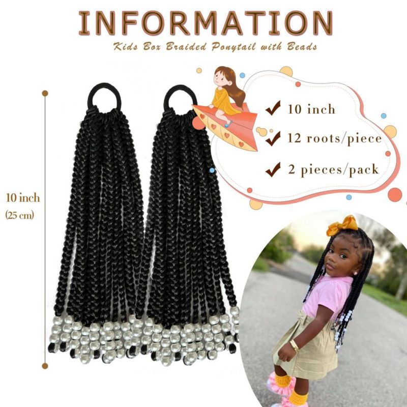 Extensión de Pelo WSTAR 25 cm Trenza de Cola con Cuentas
