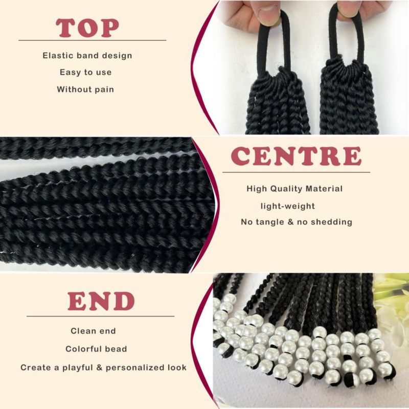 Extensión de Pelo WSTAR 25 cm Trenza de Cola con Cuentas