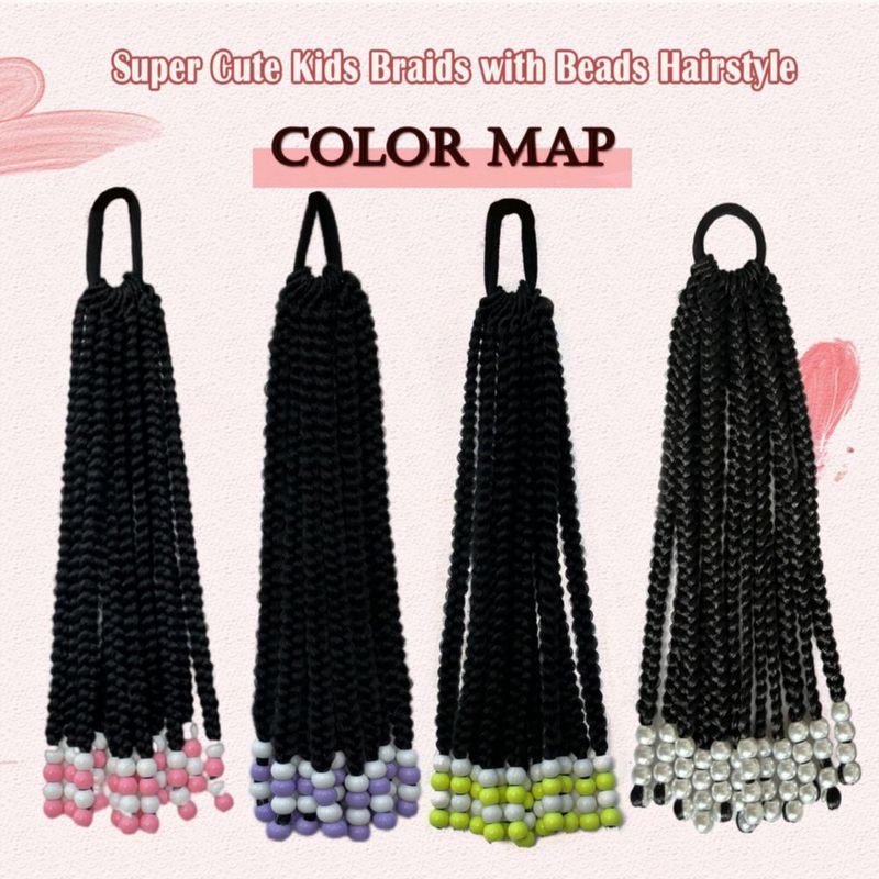 Extensión de Pelo WSTAR 25 cm Trenza de Cola con Cuentas