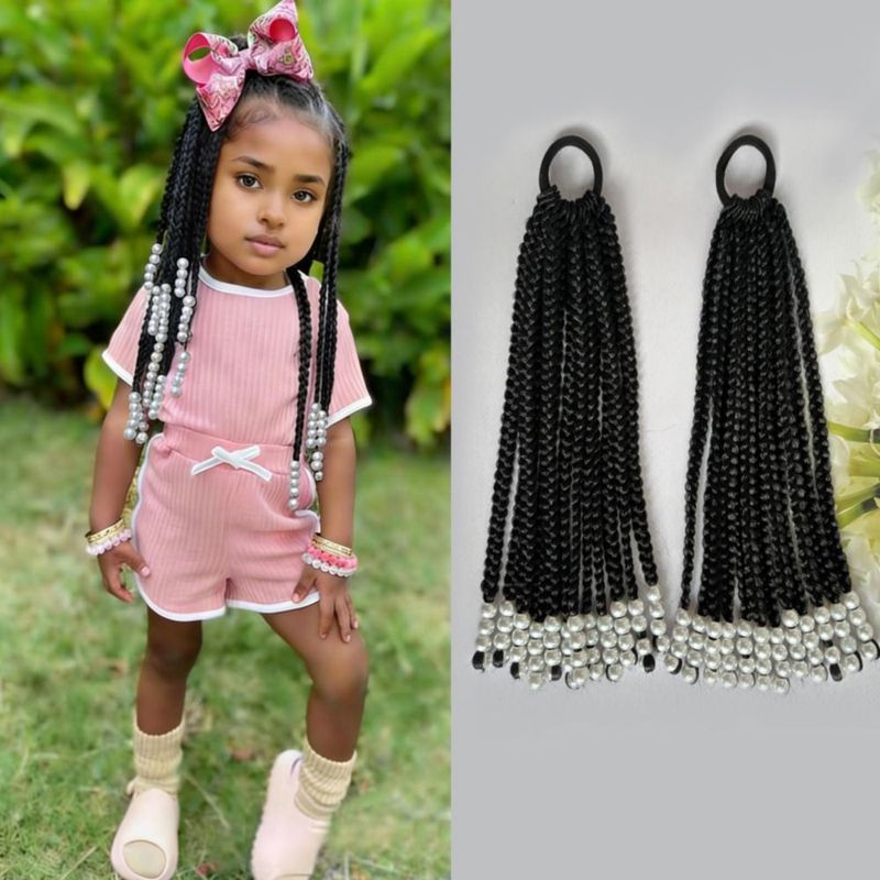 Extensión de Pelo WSTAR 25 cm Trenza de Cola con Cuentas