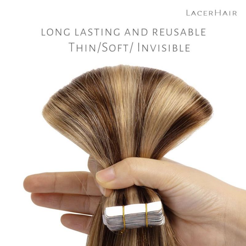 Extensiones de cabello Lacer Remy con cinta adhesiva 46 cm B#13/60