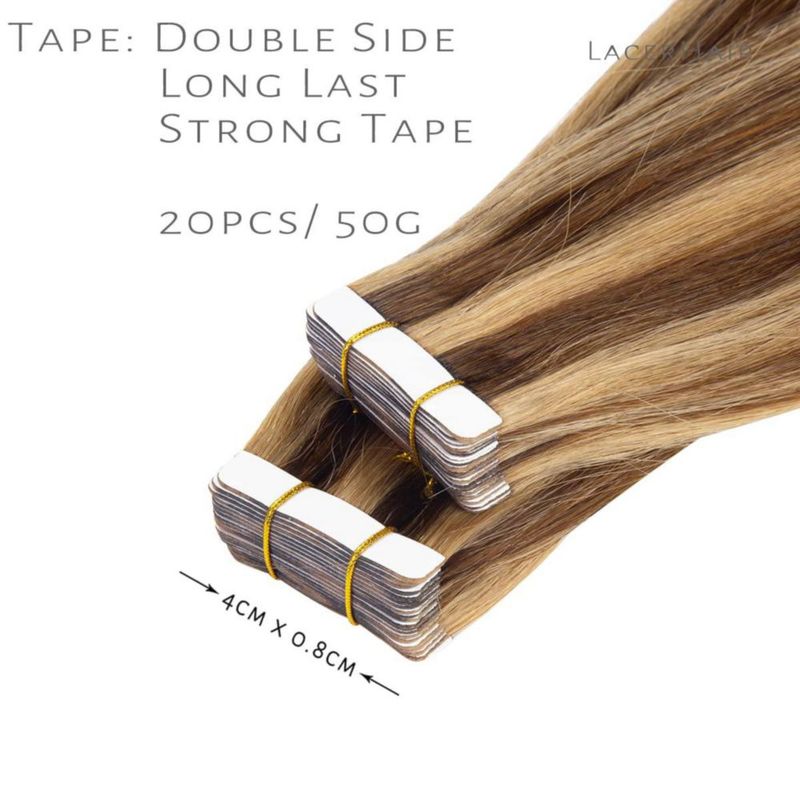 Extensiones de cabello Lacer Remy con cinta adhesiva 46 cm B#13/60