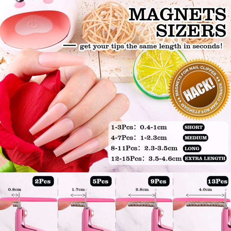 Set de cortauñas GA&EN rosa ajustable con imanes
