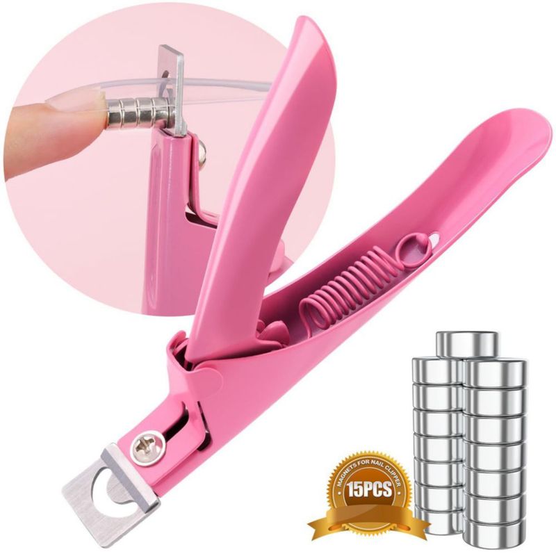Set de cortauñas GA&EN rosa ajustable con imanes