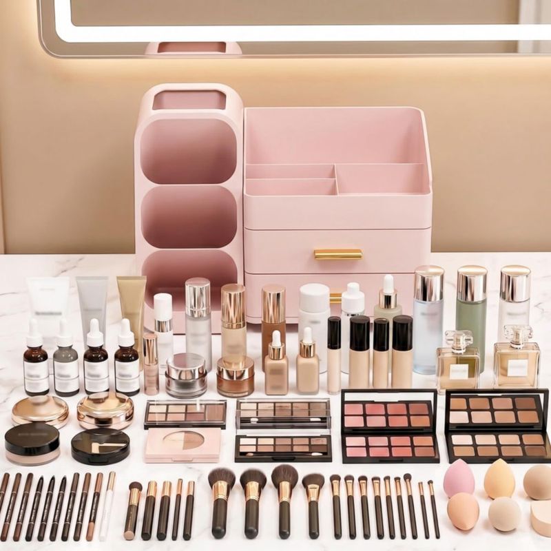 CADDY Asdbko Organizador de Maquillaje de Gran Capacidad