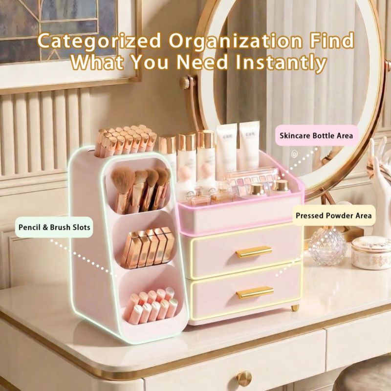 CADDY Asdbko Organizador de Maquillaje de Gran Capacidad