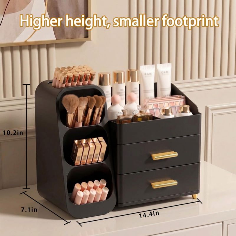 CADDY Asdbko Organizador de Maquillaje con Soporte para Brochas y Tocador