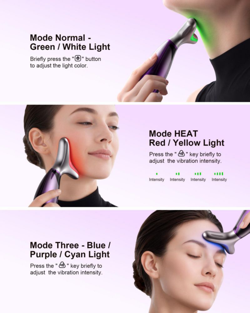 Masajeador facial Pedete 7 colores con terapia de luz roja