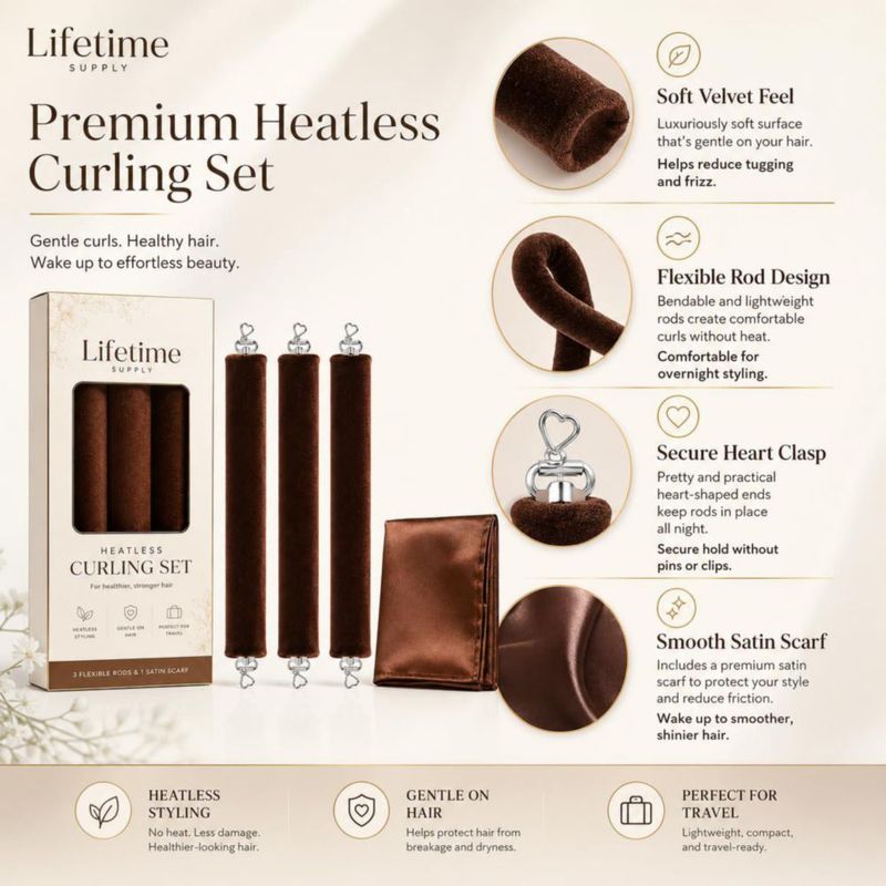 Set de 4 Rizadores sin Calor para Cabello – Suministro Permanente