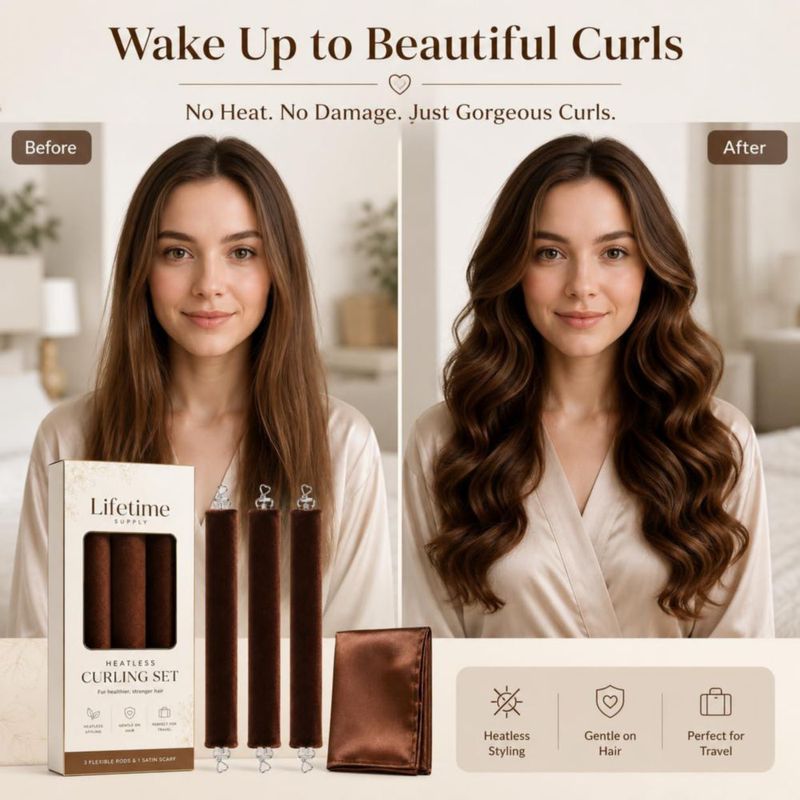 Set de 4 Rizadores sin Calor para Cabello – Suministro Permanente