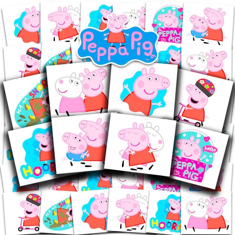 Tatuajes temporales de Peppa Pig - Paquete de 72 unidades - Hecho en EE. UU.