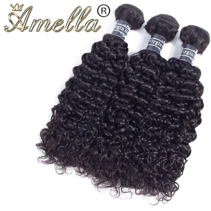 Extensión de cabello Amella 46/51/56 cm 285 g #Negro rizado