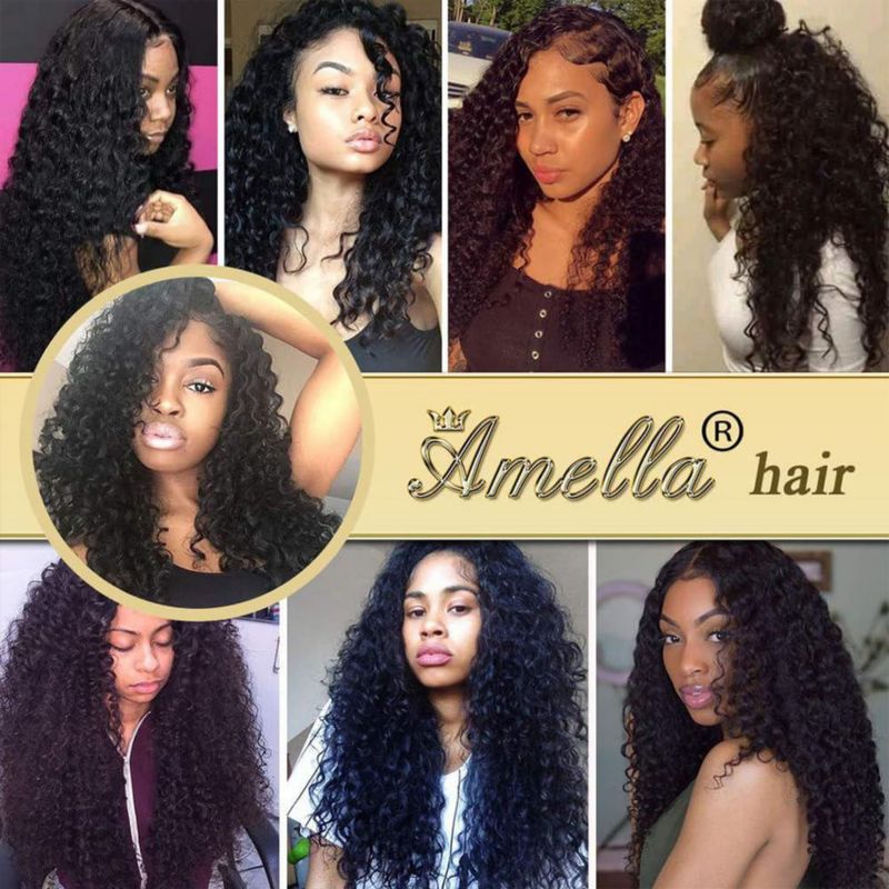 Extensión de cabello Amella 46/51/56 cm 285 g #Negro rizado