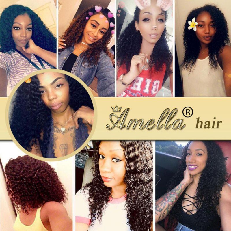 Extensión de cabello Amella 46/51/56 cm 285 g #Negro rizado