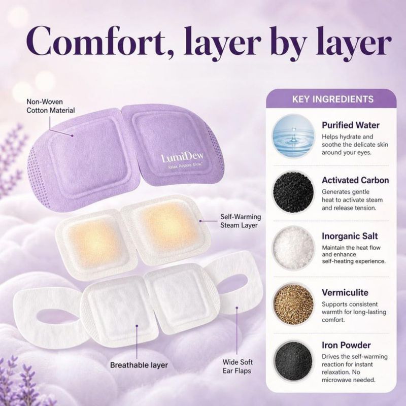 Mascarilla de vapor autocalentable LumiDew 30 unidades