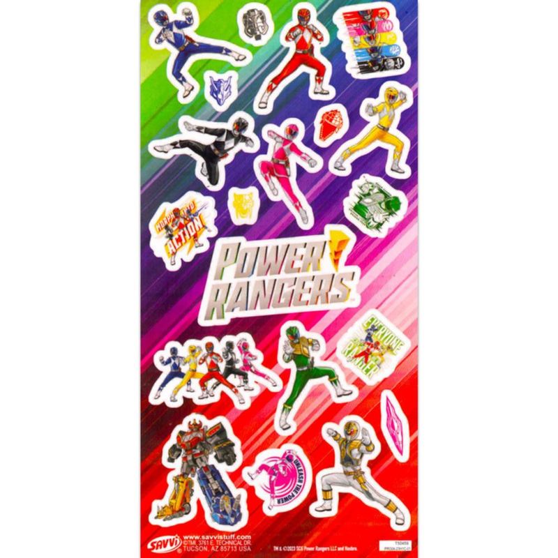 Pack de fiesta Power Rangers: 75 tatuajes temporales + 150 pegatinas