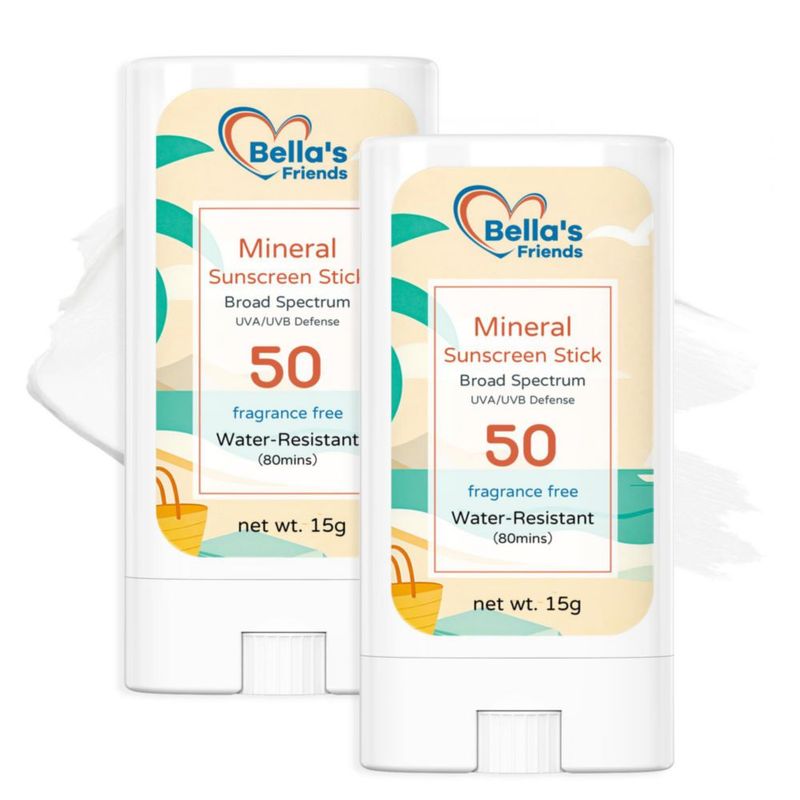Barra de protector solar Bella's Friends Life SPF 50 (2 unidades)