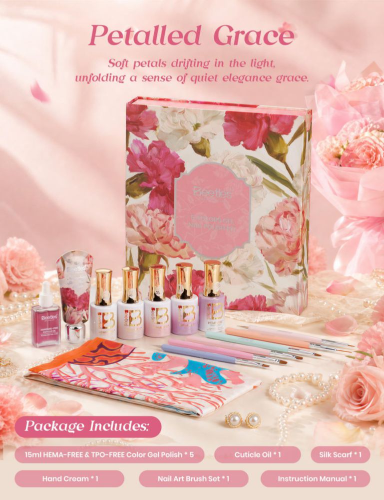 Kit de Esmalte de Gel Beetles 4 colores + efecto cat eye