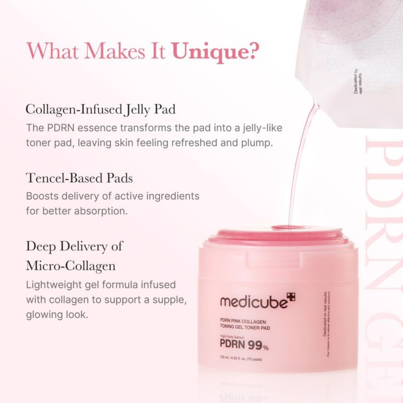 Tonificador en gel medicube Salmon DNA PDRN PDRN Pink Collagen 70 pastillas