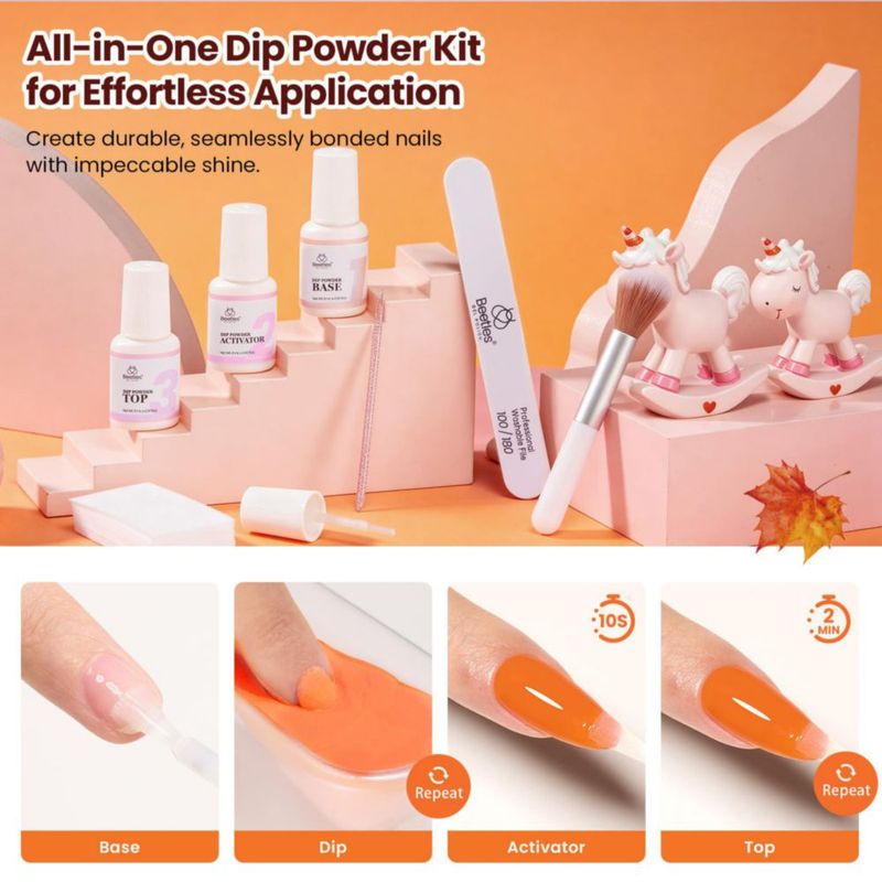 Kit de uñas con polvo de inmersión Beetles Gel Polish - 20 colores