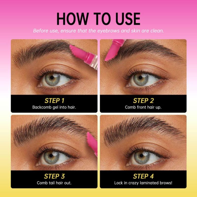 Pegamento para Cejas HUDABABY Pack de 2 Transparente y de Larga Duración