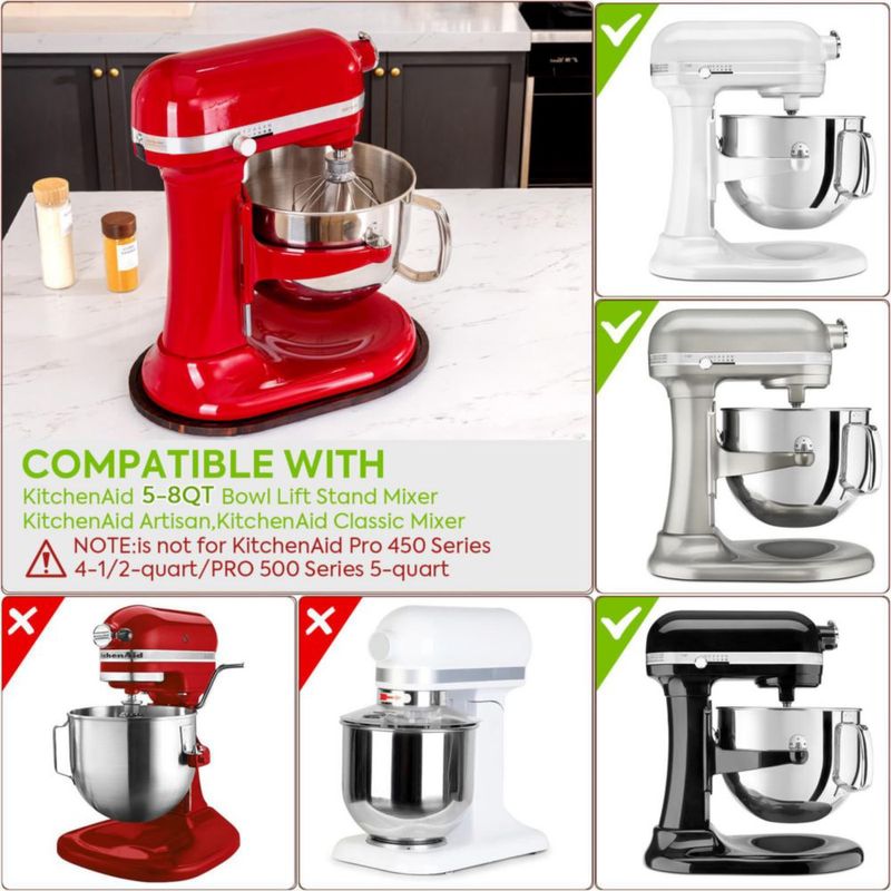 Alfombra Deslizante de Madera HouseJoy 5-8 Qt para Batidora KitchenAid