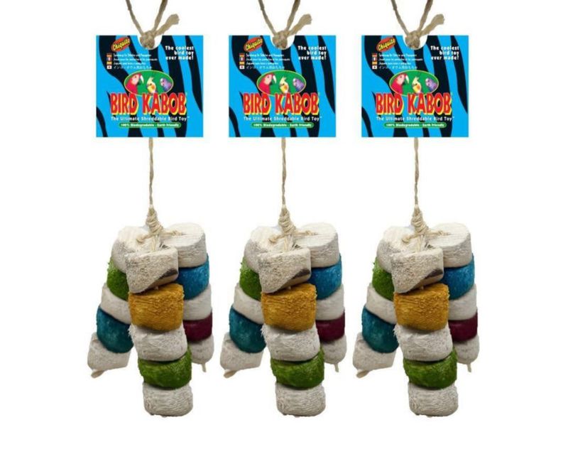 Juguete para pájaros BIRD KABOB Chiquito – Pack de 3 (desmenuzable)