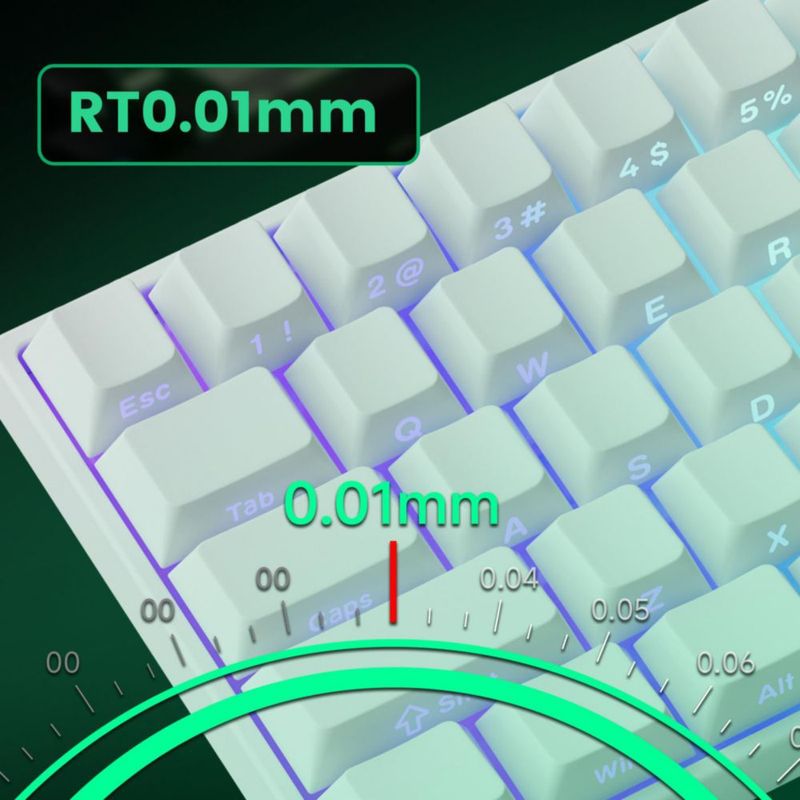 Teclado MONSGEEK FUN60 Pro Inalámbrico 60% Blanco ARGB