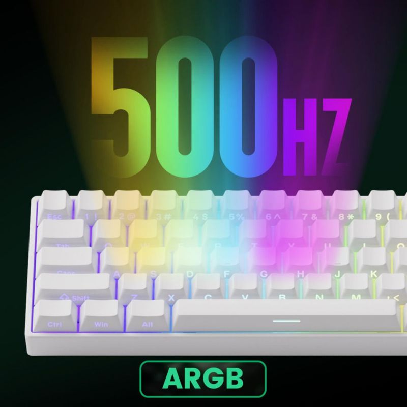 Teclado MONSGEEK FUN60 Pro Inalámbrico 60% Blanco ARGB