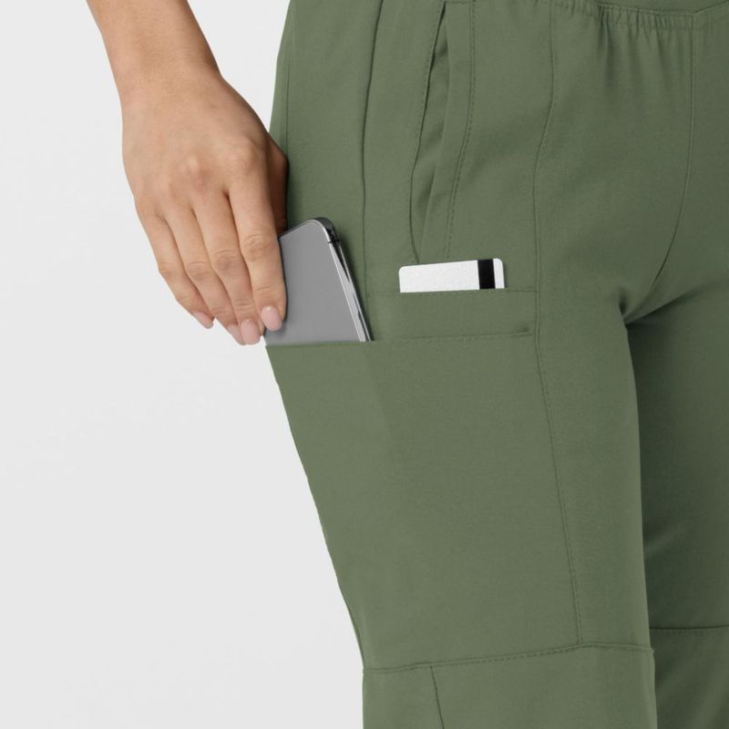 Pantalones WINK W123 Cargo Scrub Oliva Talla Media Alta