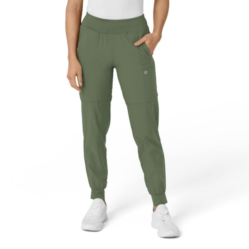 Pantalones WINK W123 Cargo Scrub Oliva Talla Media Alta