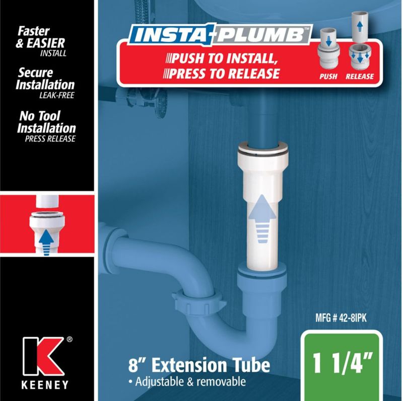 Tubo de extensión Plumb Pak Insta-Plumb de 32 cm x 20 cm color blanco
