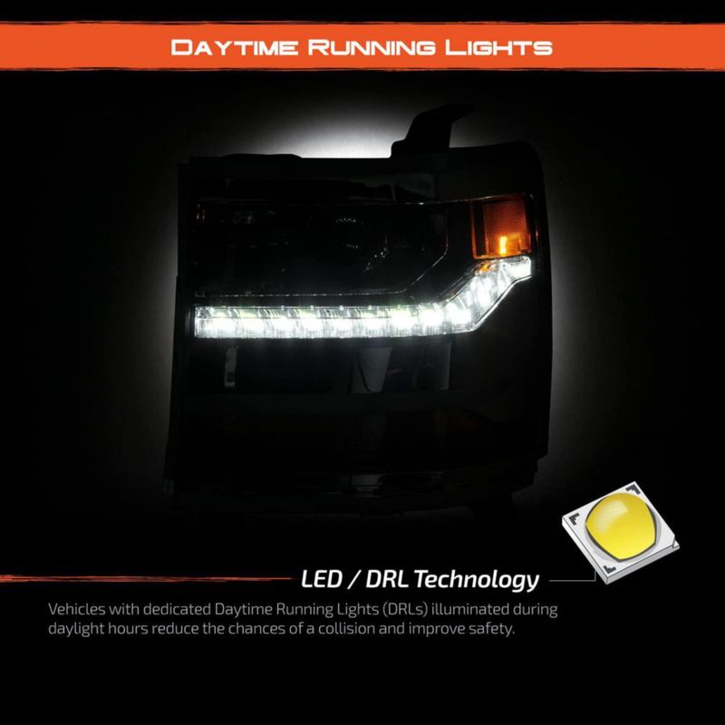 Faro delantero AKKON para Chevy Silverado 1500 2016-2019 (cromo)