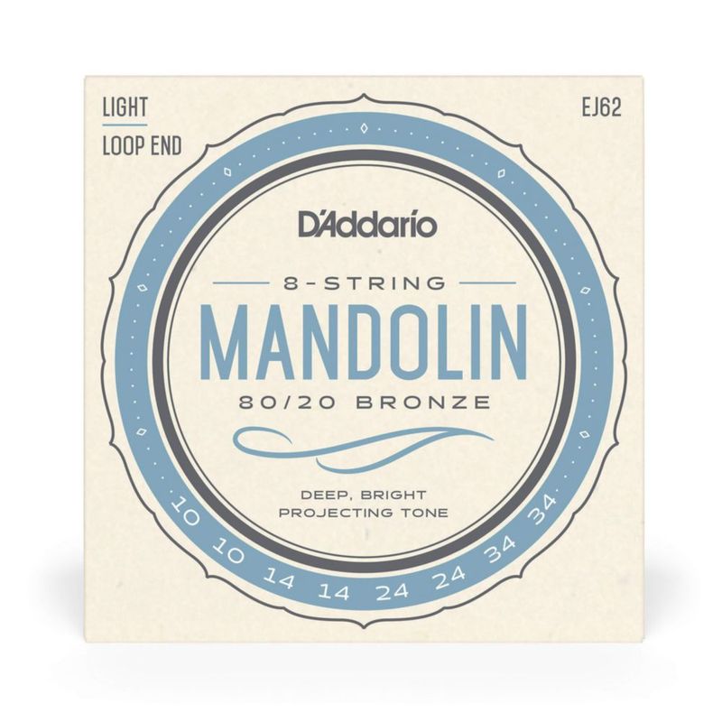 Cuerdas de Mandolina D'Addario EJ62 80/20 Bronze Light (10-34)