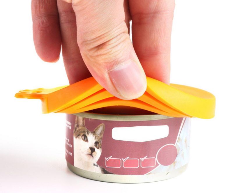 Tapa para Lata de Alimento para Mascotas Comtim Universal (Azul/Naranja)