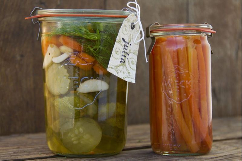 Tarro WECK Tulip 25 L (paquete de 2) con tapas y abrazaderas de vidrio