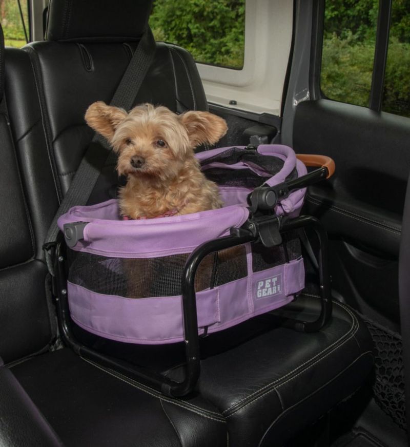Asiento para mascotas Pet Gear 39 cm Lila Sin Cremallera Vista 360