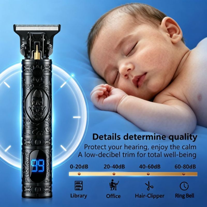 Recortadora de barba Saoilli con cuchilla T y pantalla LCD - 180 min