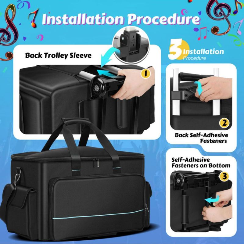 Bolsa de cables para DJ Iridesc de 52 cm con ruedas y divisores extraíbles