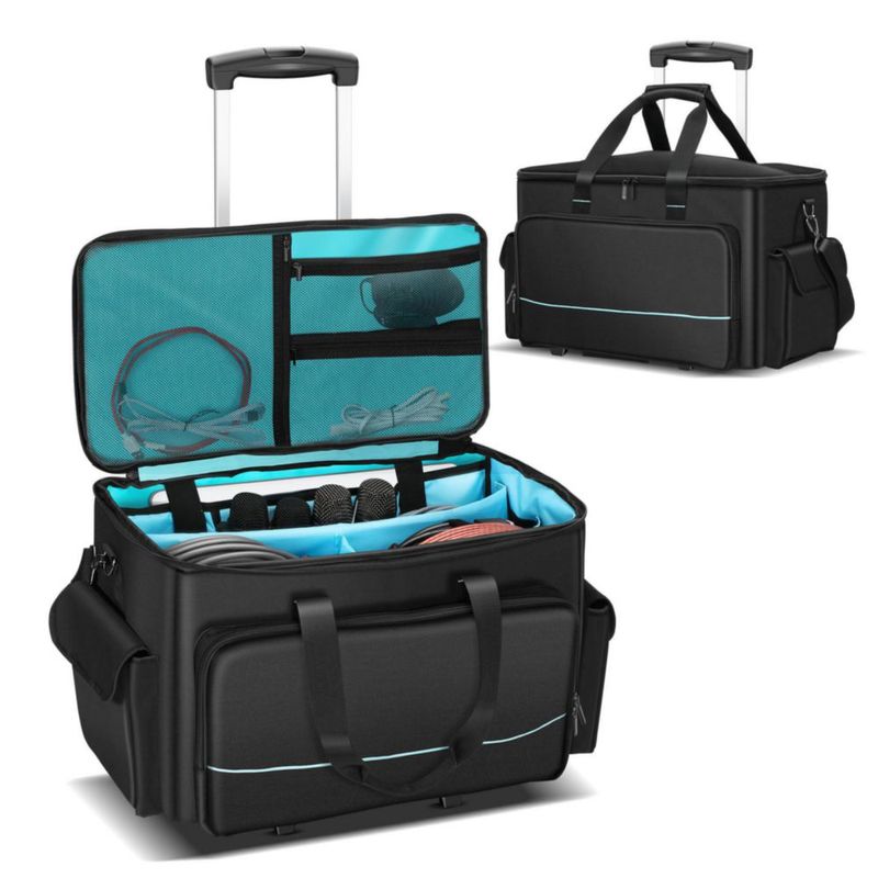 Bolsa de cables para DJ Iridesc de 52 cm con ruedas y divisores extraíbles